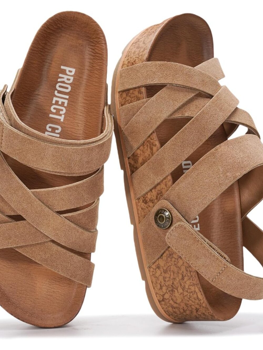 Chic Sand Suede Platform Sandals with Plush Insole and Non-Slip Sole for Women